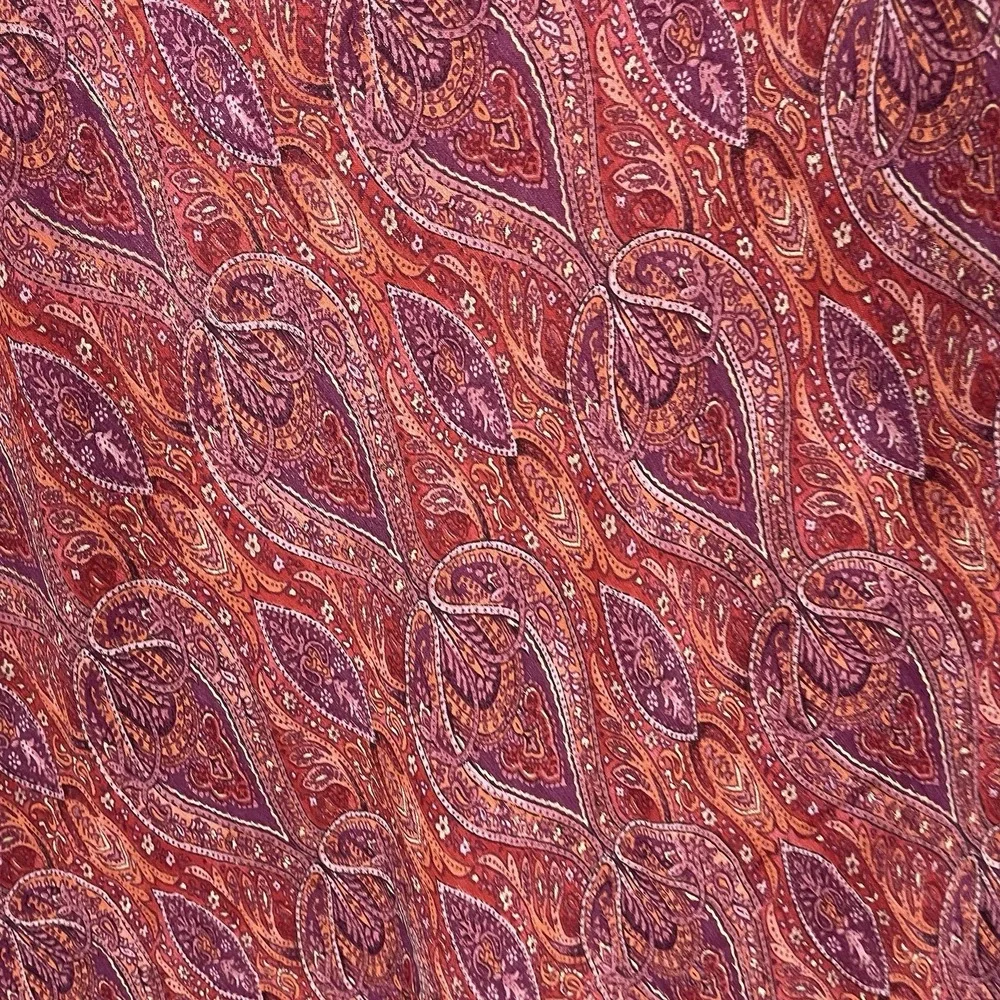 J Jill Maxi Shirt Womens Size M Red Paisley Sun Flow‎